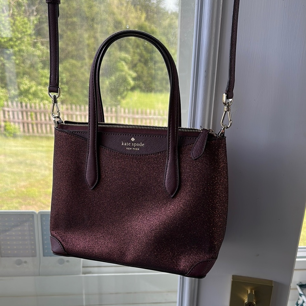 Kate Spade Burgundy Tote Bag, slight sparkle!
